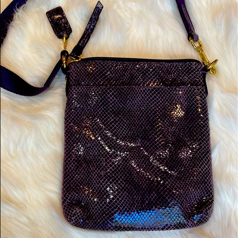 Coach- Purple Python Embossed Crossbody Beautiful… - image 2